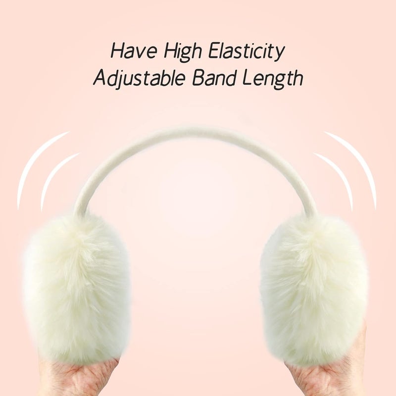POXIMI Store Women Winter Earmuffs Girl Ski Adjustable Ear Covers for Cute Bow Ear Warmer Outdoor Earmuff Fleece Lining - Image 3